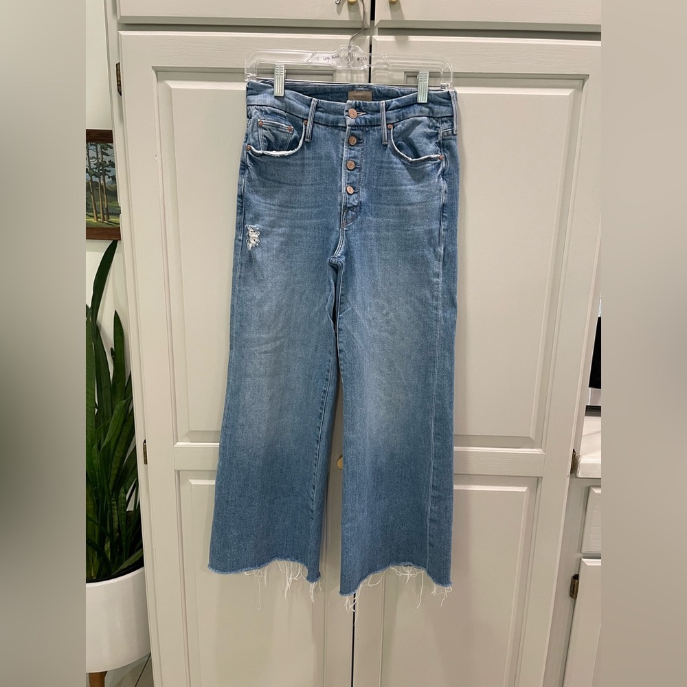MOTHER pixie roller ankle fray jeans